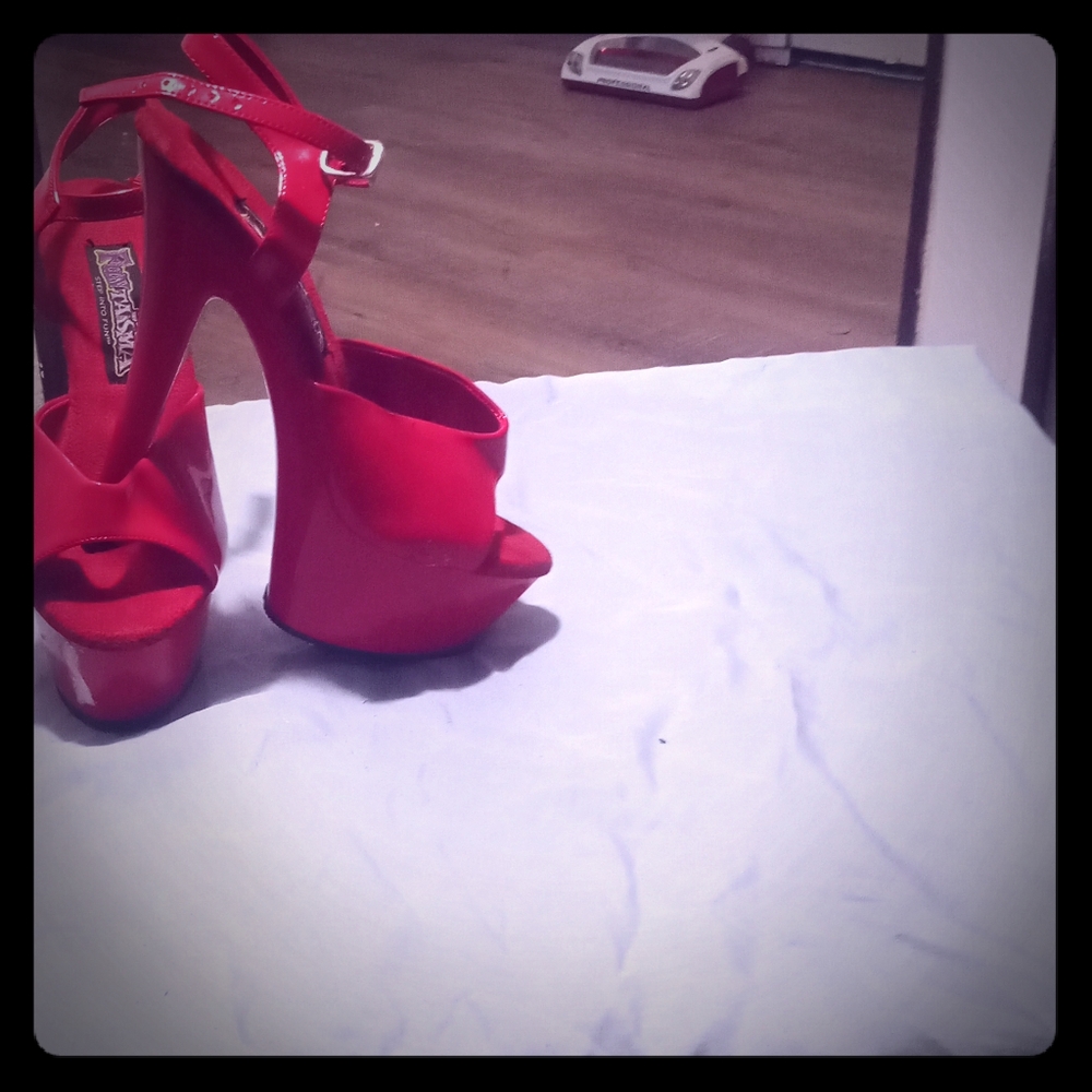 Red pleaser high heels